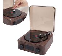 Bewinner The Waves Lecteur Bluetooth, Waves Vintage Record Player Haut-Parleur Bluetooth, Mini Haut-parleurs Portables Rétro D'aide au Sommeil, Waves Retro Record Player avec Lumière