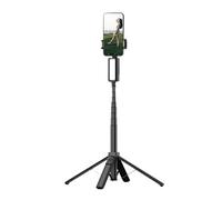 Bewinner Trépied Perche à Selfie à 4 Pieds avec Lumière, Support Extensible pour Téléphone Portable, Télécommande BT, Support de Téléphone, Hauteur Réglable de 31 à 150 Cm pour la