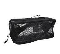 Bewinner Trousse à Cosmétiques en Maille élégante, Design Spacieux et Ouvert, Organiseur de Toilette Polyvalent pour Femme, Pochette de Voyage Compacte pour Maquillage - Noir (Black)
