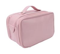 Bewinner Trousse de Maquillage de Voyage étanche, Organisateur de Cosmétiques en Cuir PU de Grande capacité avec Porte-Brosse Vertical, adapté au Rangement de la Salle de Bain, Finition Rose, env.