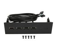 Bewinner USB 2.0 HUB 5,25 Pouces Panneau Métallique Avant Interne, Panneau Avant Multifonctionnel 4 Ports 19pin Lecteur Optique pour Boîtier D'Ordinateur PC 5,25 Pouces