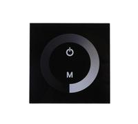 Bewinner Variateur Mural à écran Tactile Couleur Unique pour Bande Lumineuse LED DC 12 V-24 V, Contrôleur Monocanal 4 A, luminosité Variable 10% - 100% avec Options Noir/blanc (BLACK)