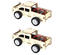 Bewinner Véhicule à Commande Vocale en Bois, Kit de Voiture de Jouet DIY | Kit de construction de tiges avec plaques en bois et moteur, voiture activée par le son pour les expériences de physique
