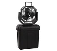Bewinner Ventilateur Brumisateur Portable avec Seau de 6 L, Ventilateur de Refroidissement Rechargeable par USB avec Lumière LED, Télécommande, 4 Vitesses, Secouage Automatique de la Tête, Noir