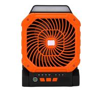 Bewinner Ventilateur de Camping Solaire 4 Vitesses 3 Modes d'éclairage, Ventilateur Portable Rechargeable 7800 MAh avec Minuterie Boussole, à énergie Solaire, Banque d'alimentation de Secours pour
