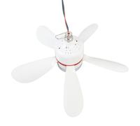 Bewinner Ventilateur de Plafond Portable avec Lumière LED, Alimentation 12 V CC, Lames Amovibles pour un Nettoyage Facile, 16,5 Pouces, Idéal pour le Camping, les Tentes et la Pêche
