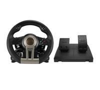 Bewinner Volant et Pédale de Course PC avec Changement de Vitesse Manuel, Volant PC avec Pédale Linéaire, Volant de Jeu USB Universel avec Réglage Intelligent des Vibrations pour