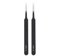 Bewinner1 2PCS ESD-13 Brucelles de précision antistatiques, 4,7 Pouces Brucelles à Pointe Plate Droites Kit de brucelles en Acier Inoxydable Outils de réparation de Maintenance Électronique(KGX-13)