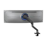 BEWISER Support de moniteur pour 1 écran de 34 à 57 ", ultra large, incurvé, hauteur réglable avec inclinaisons, pivotant, ressort à gaz robuste de 5 à 20 kg, VESA 75 x 75/100 x 100, noir
