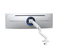 BEWISER Support de moniteur pour 34-57", blanc, 1 moniteur, moniteurs incurvés ultra-larges et 49", hauteur réglable avec inclinaisons, pivotement, ressort à gaz robuste de 5-20 kg, VESA 75x75/100x100