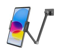 BEWISER Support mural pour tablette, iPad, bras pour lit, pivotant à 360°, en alliage d'aluminium, compatible avec tablette de 4,7 à 12,9", téléphone, Kindle, Galaxy Tab, gris