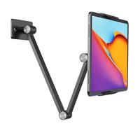 BEWISER Support Mural pour Tablette, Rotatif à 360°, Flexible, Angle réglable, Pliable en Alliage d'aluminium, Compatible avec téléphone ou Tablette de 10,7 à 12,9" dans la Cuisine/Bureau (Gris