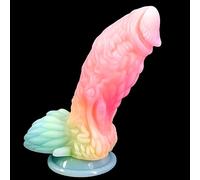 BEWISH 18cm Dildo Réaliste Lumineux Grand Souple Silicone Liquide Jouet Sexuel Forme Monstre Gode Dragon Gode avec Forte Ventouse