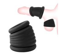 BEWISH Anneau de Pénis Double Anneux Scrotal Éjaculation Retardée Jouet Sexuel pour Améliorer Éjaculation Scrotum Ball Stretcher Penis Anneaux de Pénis Manchon de Pénis Cock Sleeves Cock Rings Style 2
