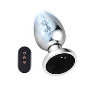 BEWISH Electro-stimulation Plug Anal Fiche avec 10 Modes de Vibration et 10 Modes de Choc Electrique Acier Inoxydable Plug Anus Stimulation Électrique Avec Télécommande Butt Plug Sex Toys (Taille S)