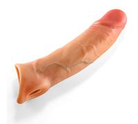 BEWISH Manchon Pénis Realiste Condom Extender Cock Ring Preservatif Gaine de Penis avec bague de Cock Veinee - Etui Penien Prolongateur Extendeur Penis et Gaine Massage