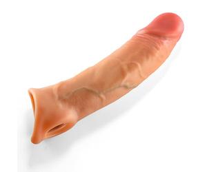 BEWISH Manchon Pénis Realiste Condom Extender Cock Ring Preservatif Gaine de Penis avec bague de Cock Veinee - Etui Penien Prolongateur Extendeur Penis et Gaine Massage