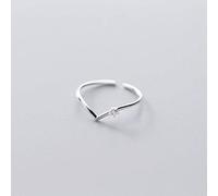 BEWITCHYU Bague en Argent S925, Bague en Forme de v de Mode Pour Femmes, Bague D'Index en Diamant Simple Simpleargent, Ouverture réglable