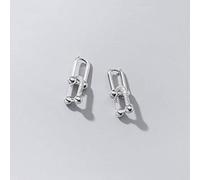 BEWITCHYU S925 Boucles D'Oreilles en Argent avec Boucle D'Oreille en Strass, Perles Légères Pour Dames, Boucles D'Oreilles à Personnalité Simpleboucle d'oreille s925 blanche