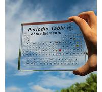 BEWITU Tableau périodique des éléments 3D avec véritables éléments réels, en Acrylique, pour Enfants, Adultes, Enseignants, Grand Format avec Pochette en Flanelle