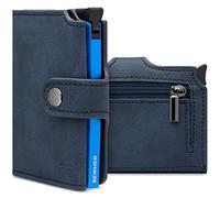 BEWMER v2 Portefeuille Homme&Femme en Similicuir avec Protection RFID Anticlonage | Porte Carte Homme&Femme pour 9 Cartes De Crédit, avec Poche Monnaie | Portefeuilles Et Porte-Cartes Bleu Fonce-Bleu