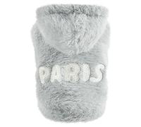 Bewnvne Pull chaud pour chien - Sweat à capuche avec capuche - Couleur unie - Manteau chaud en peluche - Lettre - Vêtements chauds pour chiots en hiver et en automne avec des mots (vert, S)