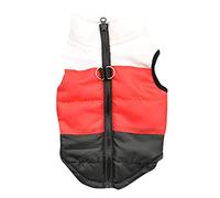 Bewnvne Veste chaude en duvet de coton pour animal de compagnie, fermeture éclair avec attache pour laisse, sans manches, gilet rembourré épais, manteau d'hiver pour chien (noir, XL)