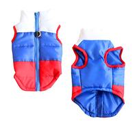 Bewnvne Veste chaude en duvet de coton pour animal domestique, fermeture éclair avec attache pour laisse, gilet d'hiver rembourré et épais pour chien (blanc, taille M)