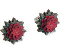 BeWooden Boucles d'oreilles en bois pour femmes Boucles d'oreilles fleurs rouges Rouge Universel