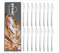 BEWOS 16 Pièces Couteaux de Table, 23,2 cm, Acier Inoxydable Alimentaire, Finition Polie Miroir, Lavables au Lave-vaisselle, Usage Maison et Hôtel