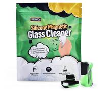 BEWQ Kit de nettoyage magnétique pour verre - Outil de nettoyage de tuyaux réutilisable pour nettoyer en profondeur les taches difficiles à atteindre, deux brosses en silicone avec poignée, polyvalent