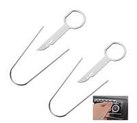 Bewudy Lot de 4 outils de démontage d'autoradio, kit d'outils de démontage stéréo en forme de U en acier inoxydable, kit d'outils de libération stéréo pour voiture, CD, DVD, convertisseur de fréquence