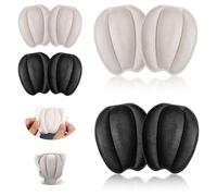 Bewudy Lot de 4 paires de coussinets de langue, antidérapants, souples, auto-adhésifs, pour chaussures trop grandes, pour hommes et femmes (noir abricot)