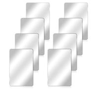 Bewudy Lot de 8 miroirs rectangulaires en acrylique, 15,2 x 10,2 cm, autocollants pour salle de bain, chambre à coucher et salon