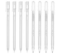 Bewudy Lot de 8 stylos gel blancs pour dessiner - 0,6 mm et 0,8 mm - Épaisseur de trait : 8 mm - Stylo blanc - Stylo acrylique - Marqueurs à encre gel - Pour écrire, peindre, livres d'or, design