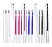 Bewudy Marqueurs de tissu effaçables à la chaleur, 4 couleurs effaçables à la chaleur avec 20 recharges, stylos pour tissu pour matelassage, couture, tissus, craies de tailleur