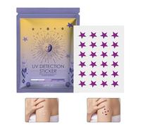 Bexdug Autocollant de détection UV, patch de crème solaire - Ensemble de 24 autocollants pour le bronzage | Fournitures de soins personnels, rappel étoilé en forme d'étoile Rappel de réapplication