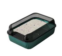 Bexdug Bac à litière - Grand bac à litière antiadhésive - Boîtes pour chat à haut bord, toilettes ouvertes pour petits et grands chats, fournitures pour animaux de compagnie