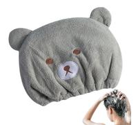 Bexdug Bonnet de séchage pour cheveux bouclés | Bonnet de séchage pour cheveux en polaire douce motif ours de dessin animé - Serviette réglable à séchage rapide élastique turban à absorption rapide