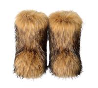 Bexdug Bottes en Fourrure Artificielle moelleuses - Chaussures Plates d'extérieur élégantes | Chaussons Confortables et Moelleux doublés de Fourrure, Cadeau pour Petite Amie, mère, épouse