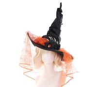 Bexdug Chapeau de sorcière d'Halloween, couvre-chef pointu en dentelle vintage | Chapeau de sorcière décoratif en forme d'araignée d'os de doigt d'Halloween - Pour accessoire de costume, vacances