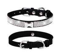 Bexdug Collier fantaisie à paillettes en microfibre pour chiens femelles et chats - Collier respirant et résistant à la déchirure - Collier réglable avec strass pour chat - Collier pour chiot, animal