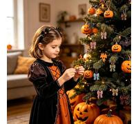 Bexdug Compte à rebours d'Halloween de l'Avent | 24 jours pendentifs en acrylique 2D | Compte à rebours de l'Avent de vacances | pour filles, femmes, familles, collectionneurs, fêtes, bureaux, maison