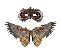 Bexdug Costume de Hibou - Accessoires Déguisement Oiseau Halloween Enfant - Costume Confortable Aile Et Masque De Chouette Pour Jeu De Rôle, Carnaval, Théâtre, Scène, Fête Et