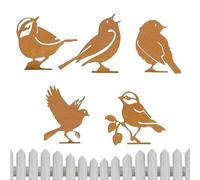 Bexdug Décor Jardin Oiseaux | Piquet en Fer Résistant aux Intempéries - Piquets Oiseaux Rustiques pour Jardin - pour Clôture Jardinière Branche Paysage Extérieur Pelouse Terrasse Anniversaire
