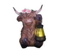 Bexdug Décor Vache Highland | Figurines Lumineuses Vache Highland - Statue réaliste en résine alimentée par énergie Solaire pour Bureau, Salon, Chambre, Jardin, Appartement, Étagère, Table,