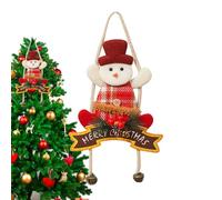 Bexdug Décoration de Noël en peluche Père Noël, bonhomme de neige en peluche avec clochettes - Décoration d'intérieur pour chambre à coucher, couloir, cuisine, jardin, salon