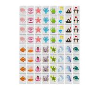 Bexdug Ensemble de Jeu de Mahjong, Blocs de Jeu, Drapeau de 30 mm Mahjong 65 pièces Seaside Escape Game Block Mahjong Set Game (la Couleur du Dos du Mahjong est aléatoire)