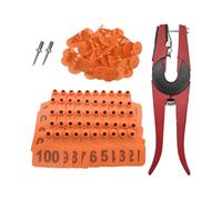 Bexdug Étiquettes pour bétail - Étiquettes pour pâturage | Nombre 001 à 100 étiquettes auriculaires avec applicateur pour la gestion du bétail, mouton, bœuf, bovin, chèvre, identification des