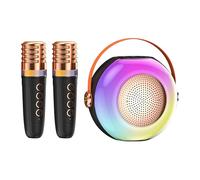 Bexdug Machine à Karaoké | Boîtier Sonore avec Lecteur de Musique et 2 Microphones,Éclairage LED Ambiant - pour Anniversaires à la Maison, Réunions Familiales et Fêtes Enfantines